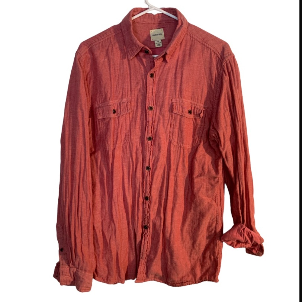 G.H. Bass Mens Button Down Shirt, SUPER soft 100% cotton, size M-L